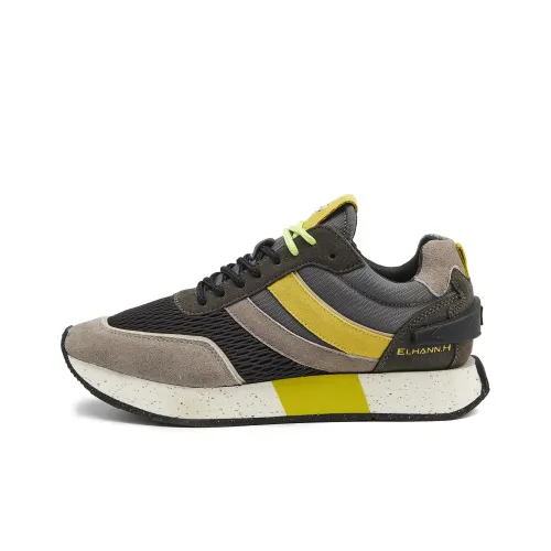 ELHANN.H Casual Shoes Men Mid-Top Gray/Yellow