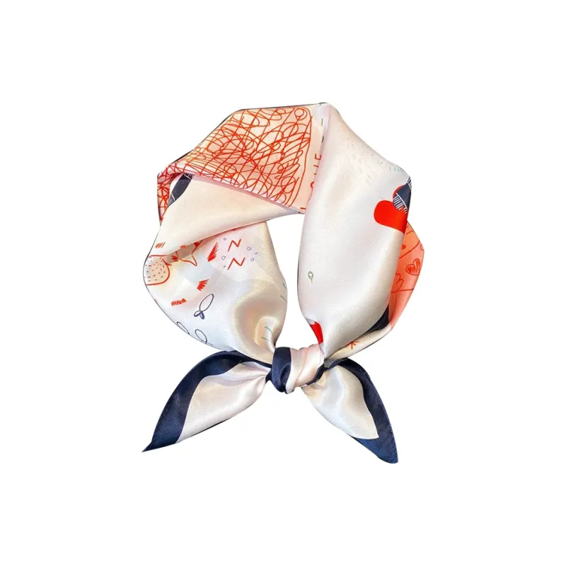 Eucalyptus Ornamentation Silk Scarves Women's-0