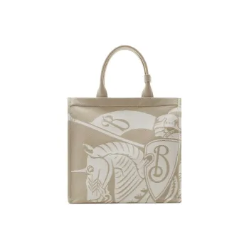 Burberry Canvas Canvas Bag Tote Bag Shopping Bag Handbag Small Size Women's Hunter Beige