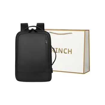 BRINCH Water-Resistant Membrana Dermalis Backpack Men's Black Gray