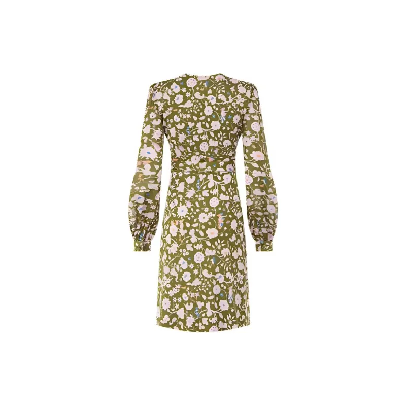DVF Diane Von Furstenberg Long-Sleeved Dresses Women's Olive Green-1