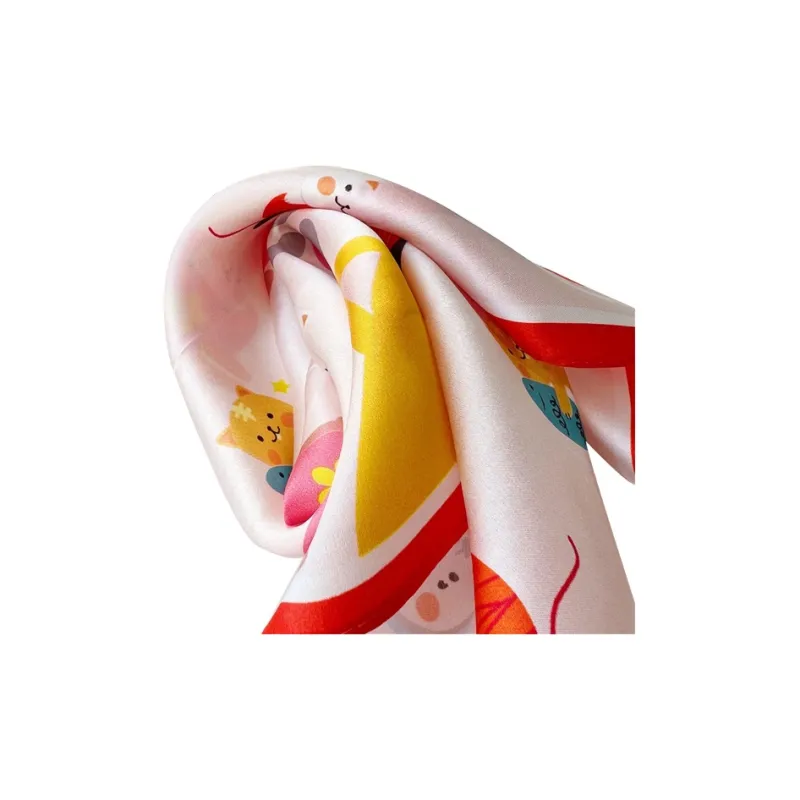 Eucalyptus Ornamentation Silk Scarves Women's-3