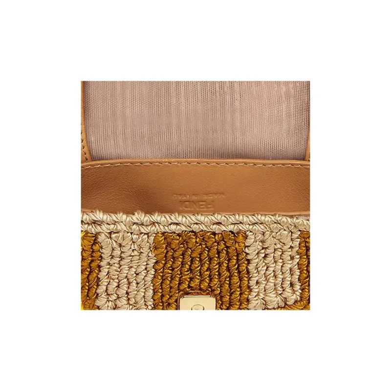 FENDI Calfskin Embroidered Tassel Bag Accessory Women's Multicolor-4