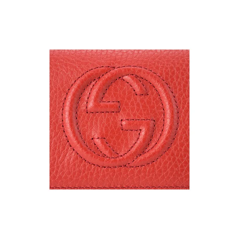 GUCCI Soho Leather Wallet Unisex Red-7