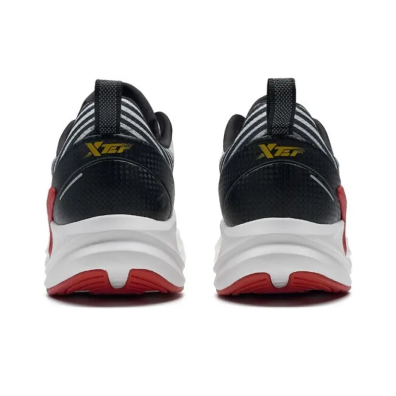 XTEP Cushioning Breathable Low Top Running Shoes Men's White Black Red-4