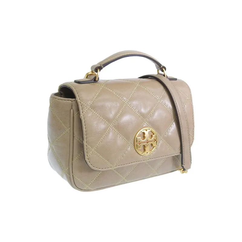 TORY BURCH Leather Handbag Shoulder Bag Crossbody Bag Small Size Women's Almond-1