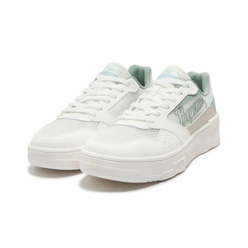 361° Wear Resistant Low Top Skateboard Shoes Men's White Green-2