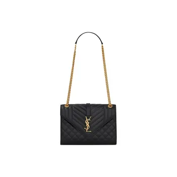 SAINT LAURENT Envelope Bag Medium Matelasse Leather Noir