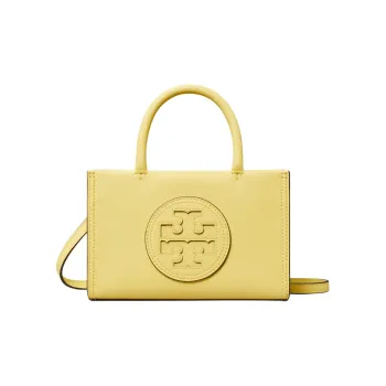 TORY BURCH Ella Synthetic Leather Tote Bag Shopping Bag Shoulder Bag Crossbody Bag Handbag Mini Women's Lemon