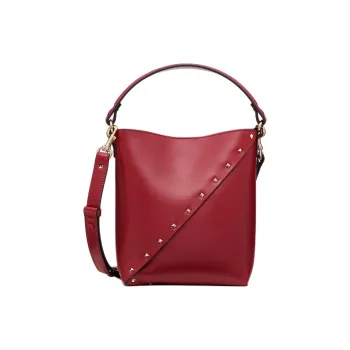 Valentino Rockstud Calfskin Bucket Bag, Handbag, Shoulder Bag, Crossbody Bag Women's Red