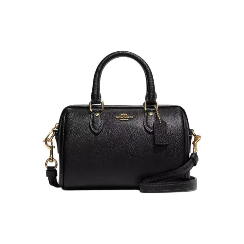 COACH Rowan Recycled Leather Handbag Shoulder Bag Crossbody Bag Small Size Women's Black