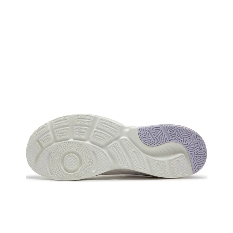 361° Abrasion Resistant Low Top Running Shoes Women's White Purple-4