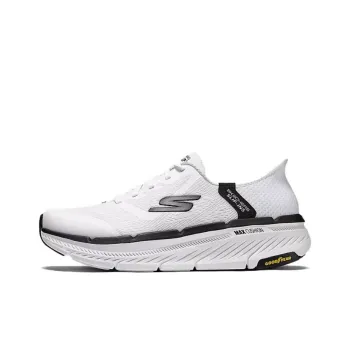 Skechers MEN'S GO Cushioning Anti Slip And Wear Resistant Low Top Running Shoes Men's White Black