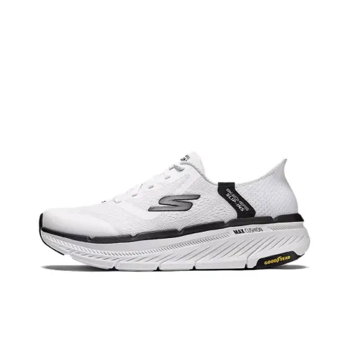 Skechers MEN'S GO Cushioning Anti Slip And Wear Resistant Low Top Running Shoes Men's White Black