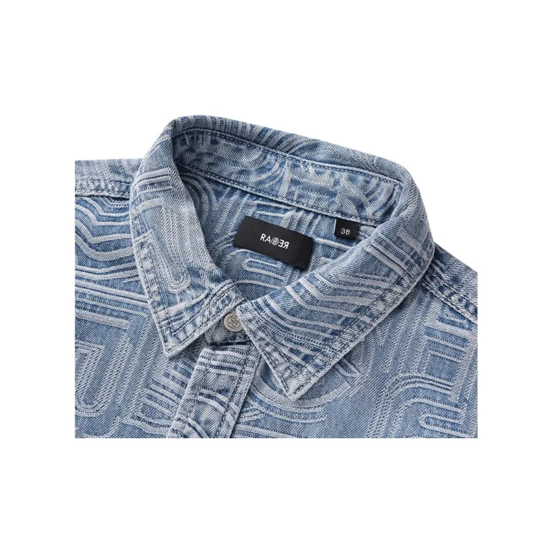 RARE Long Sleeved Shirt Men's Blue-5