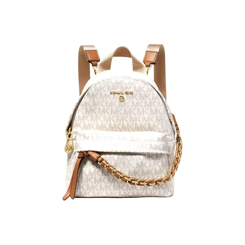 MICHAEL KORS Canvas Backpack Mini Women's Vanilla White & Brown-0