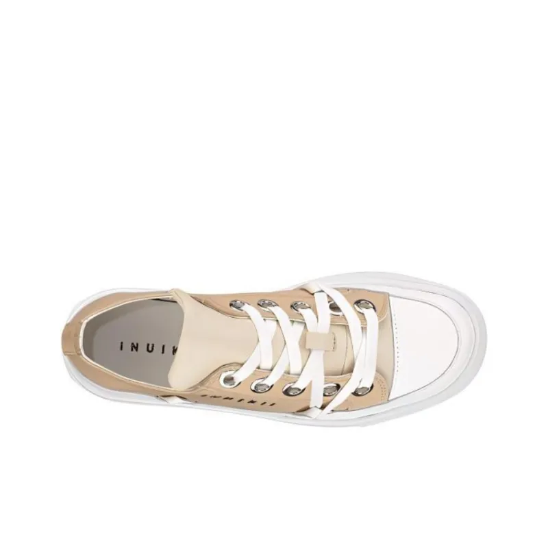 Inuikii Low Top Skateboard Shoes Women's Beige-3