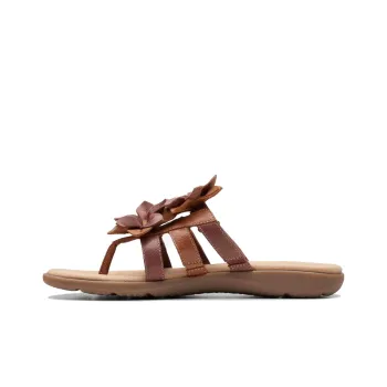 Clarks Rubber Sole Slip-Resistant Flip Flops Women's Tan