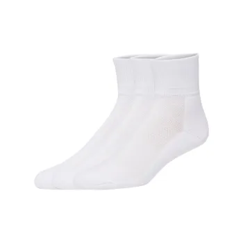 Asics EASY QUARTER Mid Calf Socks Unisex 3 Pack Bright White