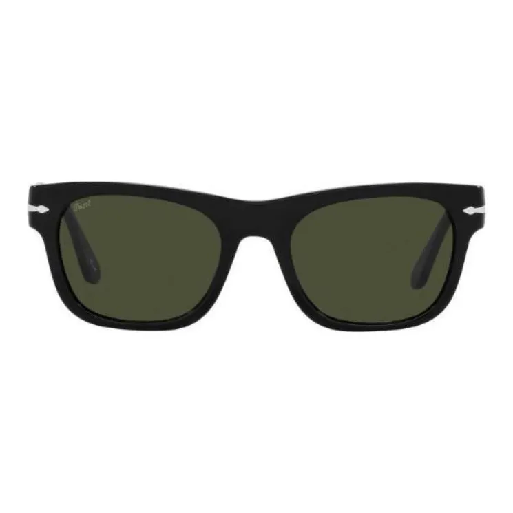PERSOL Acetate Square Sunglasses Unisex Black-3