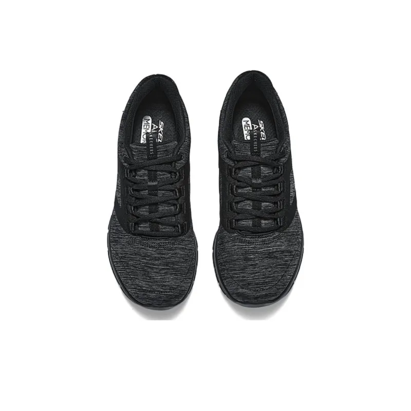 Skechers Cushioning Anti Slip And Wear Resistant Coverage Lightweight Low Top Running Shoes Women's Black-2