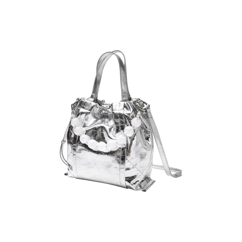 Moran & Karly Cephalic Skin Tote Bag, Shoulder Bag, Crossbody Bag, Handbag Space Silver-1