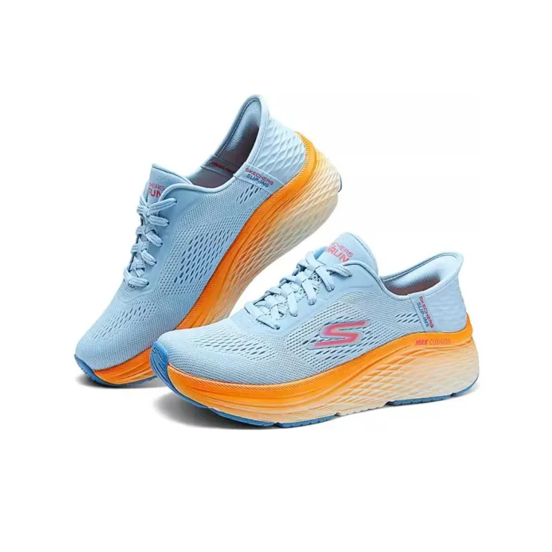 Skechers WOMEN'S GO Series Cushioned Slip Resistant Low Top Casual Y2K Vintage Running Shoes Women's Blue Orange-2