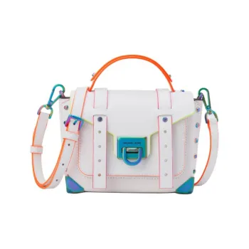 MICHAEL KORS Manhattan Cow Leather Handbag Shoulder Bag Crossbody Bag Small Size Women's White