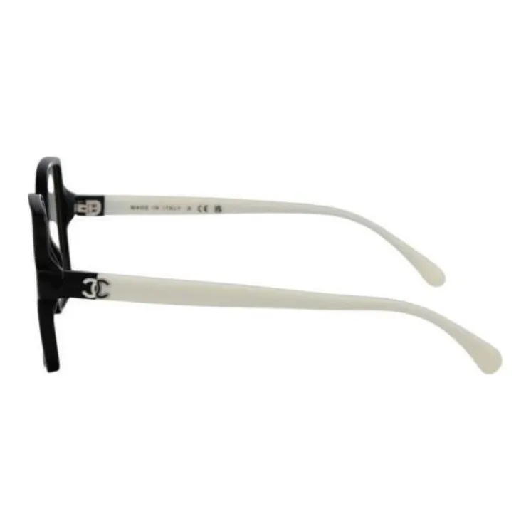 CHANEL Acetate Irregular Shape Eyeglass Frames Women's Black-2