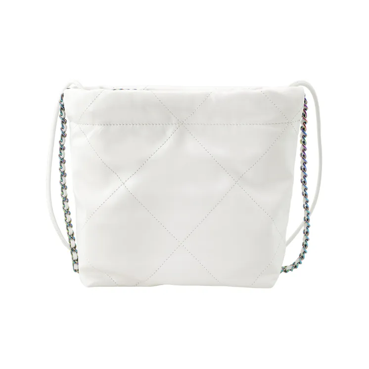 CHANEL 22Bag Cow Leather Shoulder Bag, Crossbody Bag Mini Women's White-7