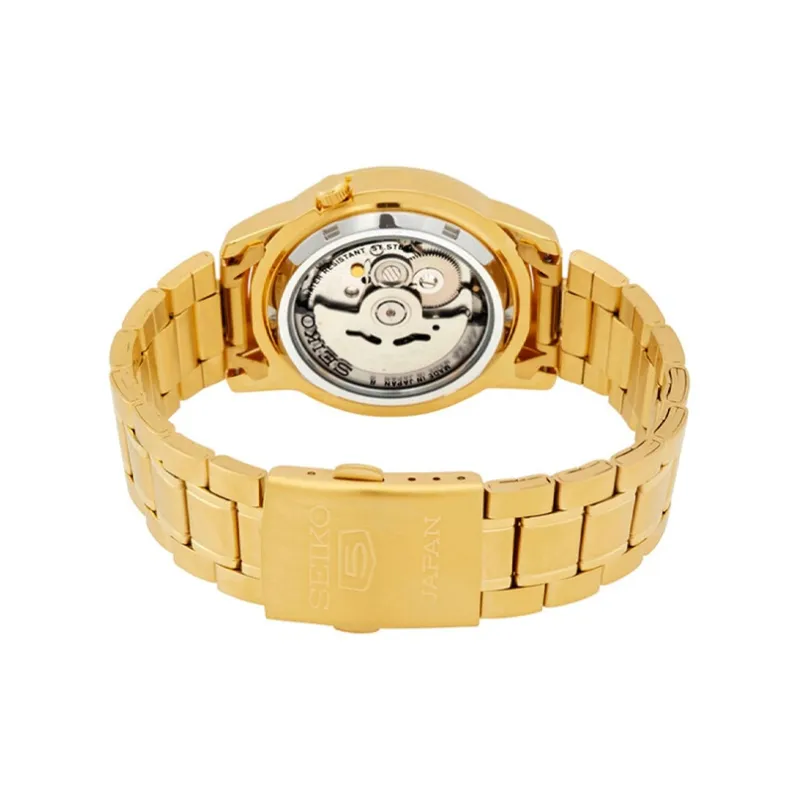 SEIKO Automatic Mechanical Movement Watch Unisex Gold Dial-3