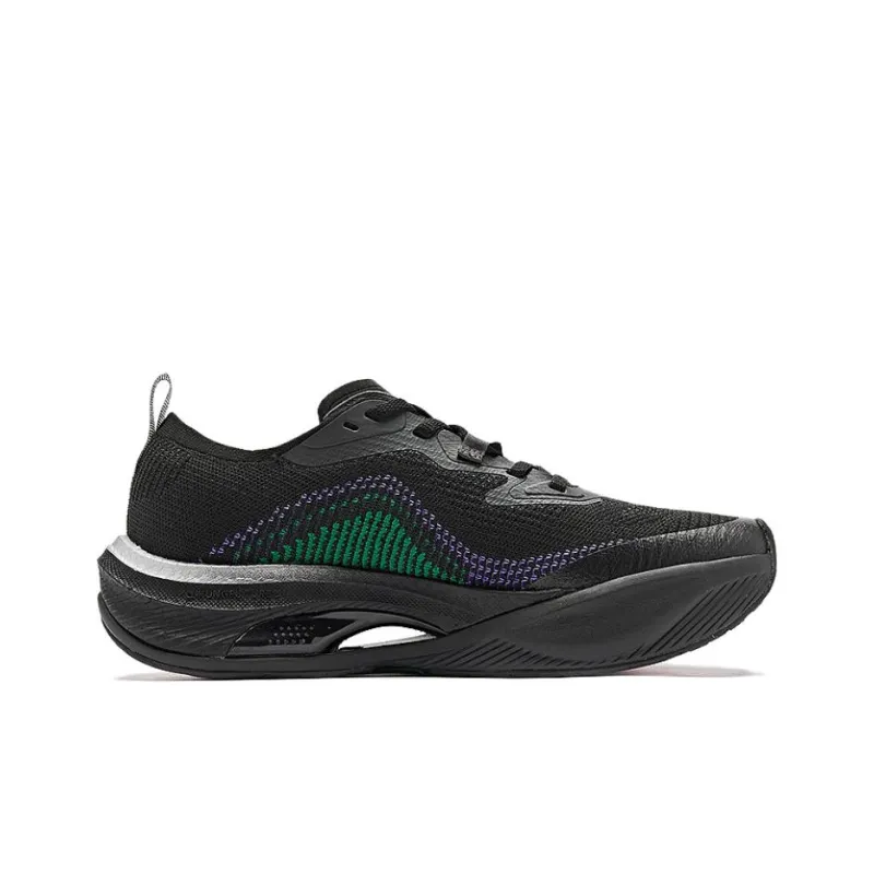 QIAODAN Anti Slip Wear Resistant Low Top Running Shoes Men's Black Silver-2