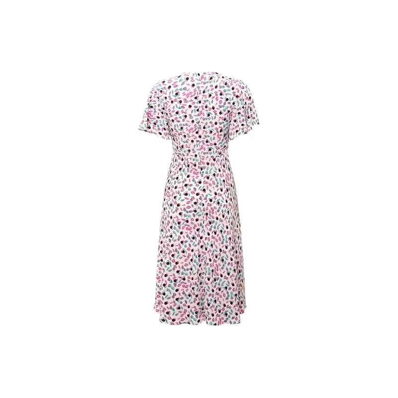 DVF Diane Von Furstenberg FW23 Short-Sleeved Dresses Women's Pink Blue-1