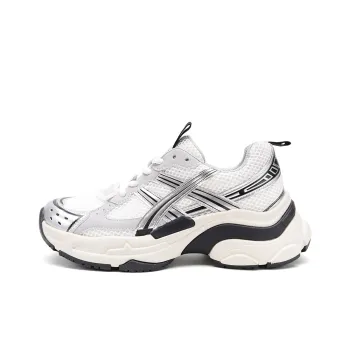 D FUSE SCANDINAVIA Cushioning, Slip Resistant, And Abrasion Resistant Low Top Chunky Sneakers Women's Silver