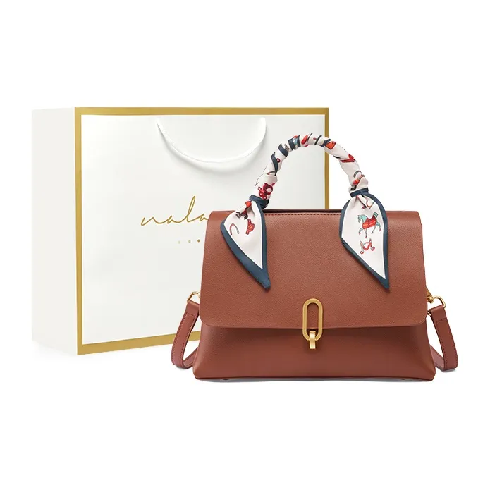 Narandu Cow Leather Crossbody Bag, Handbag, Shoulder Bag Medium Size Women's Ecru & Coffee-25