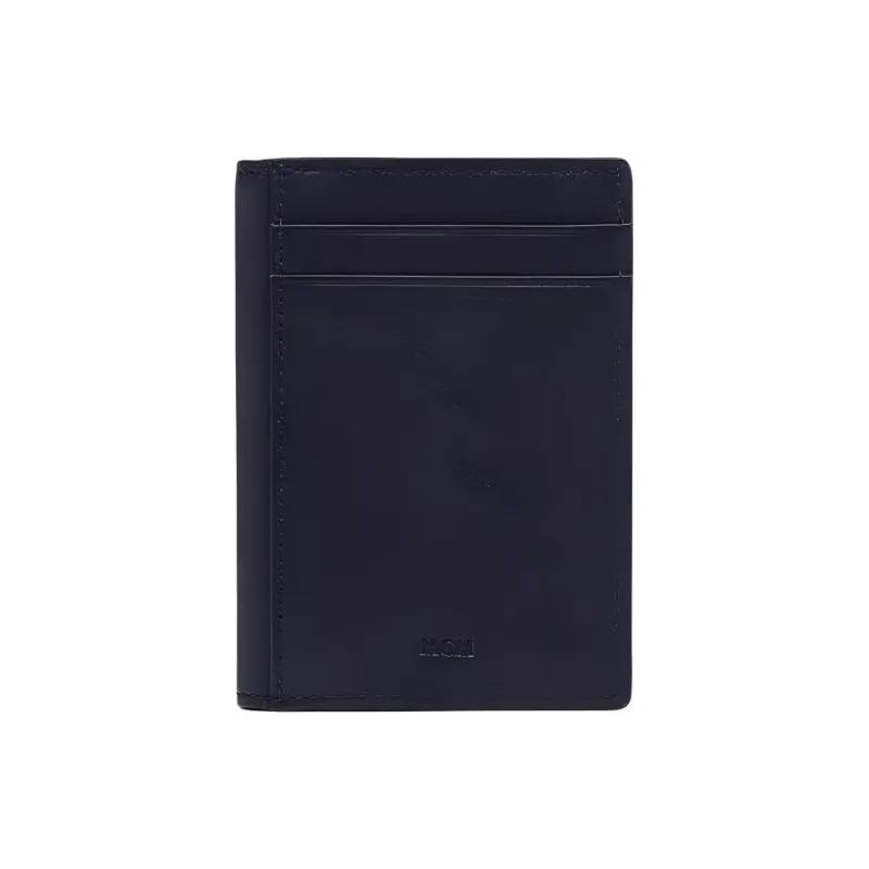 MCM Aren Spanish Calfskin Wallet Mini Men's Blue-4