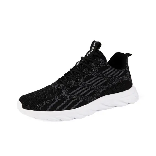 Medd Running Shoes Men Low Top Black White