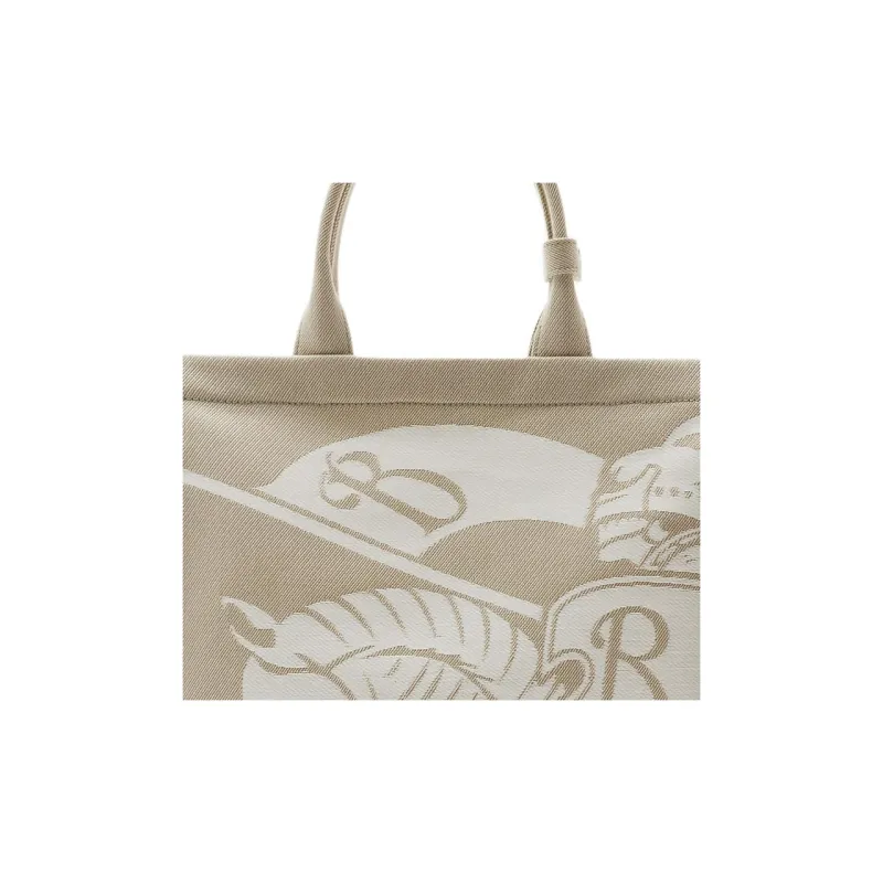 Burberry Canvas Canvas Bag Tote Bag Shopping Bag Handbag Small Size Women's Hunter Beige-4