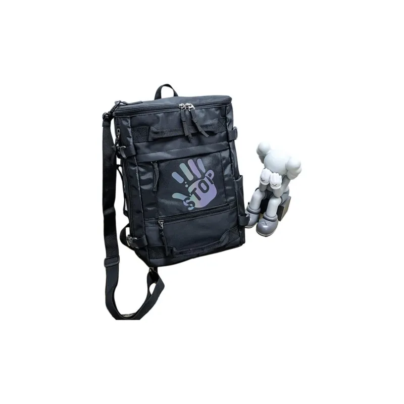 Venerable Brahma Polyester Travel Bags Backpack Large Size Unisex Black/Gray-1