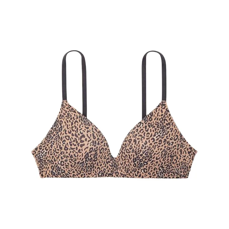 Victoria's Secret PINK WEAR EVERYWHERE Bra Women's Brown Leopard Print-0