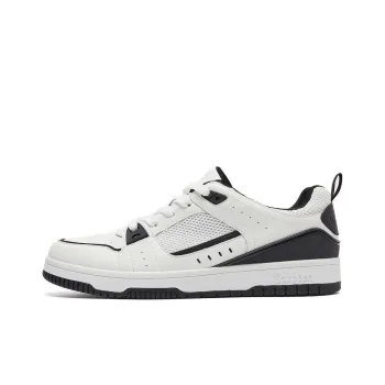 Cabbeen Fashion Classic Lightweight And Breathable Mid-Top Skateboard Shoes Men's Black White