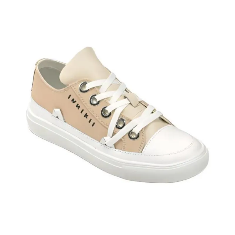 Inuikii Low Top Skateboard Shoes Women's Beige-2