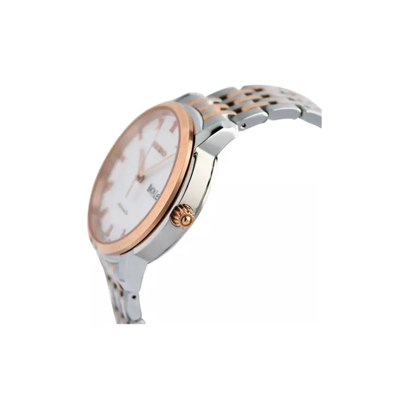 SEIKO Presage Series Automatic Mechanical Movement Stainless Steel 18K Rose Gold Strap Watch Men's Watches White Dial-1