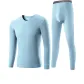 Crew Neck Clothing Sets (Soft Cyan)-Modal Cotton/Antibacterial Anti-Mite