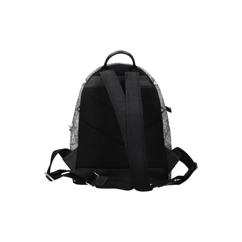 MCM Cow Leather Backpack Small Size Women's Gray-3