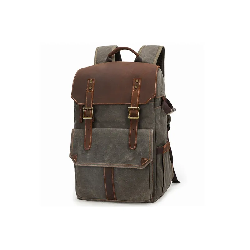 TTaG．baG Batik Canvas With Crazy Horse Cow Leather Carry Backpack Regular Unisex-6