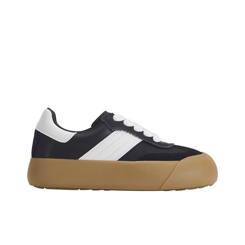 GOOD BAI Anti Slip Wear Resistant Low Top Casual Shoes Unisex Black White Brown-1