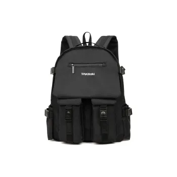 TAKI Oxford Buckle Multicolor Flap Backpack For Middle School And High School Students Unisex Black/Gray/White/Green