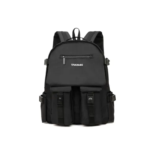 TAKI Oxford Buckle Multicolor Flap Backpack For Middle School And High School Students Unisex Black/Gray/White/Green
