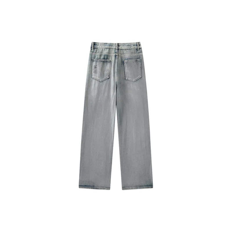 XINGJIZHE Jeans Unisex Vintage Blue-1